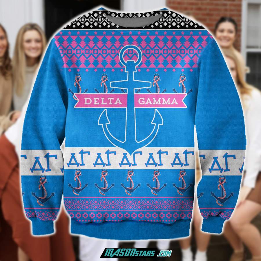 Delta Gamma 3D Print Ugly Christmas Sweatshirt