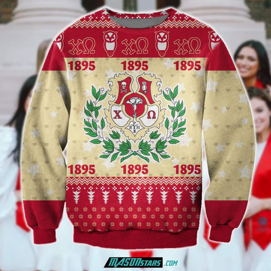 CHI OMEGA 3D PRINT UGLY CHRISTMAS SWEATSHIRT