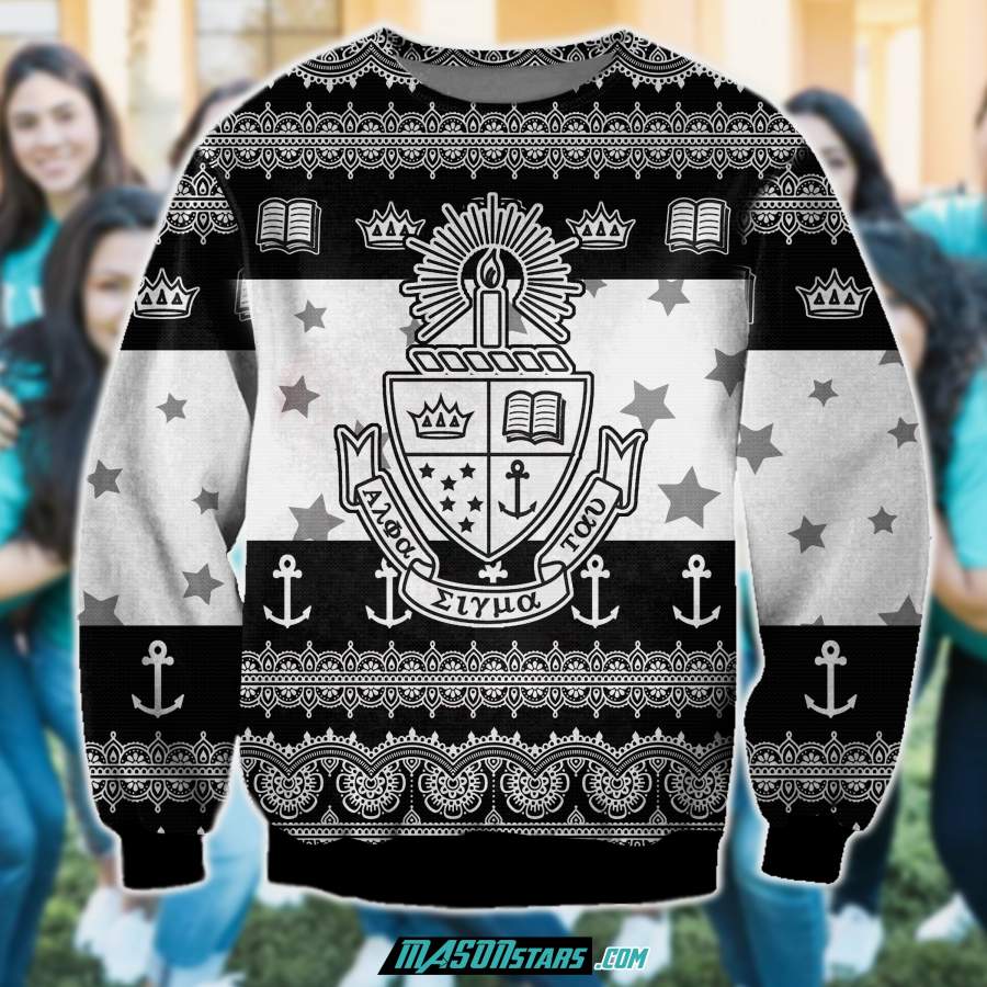 ALPHA SIGMA TAU 3D PRINT UGLY CHRISTMAS SWEATSHIRT