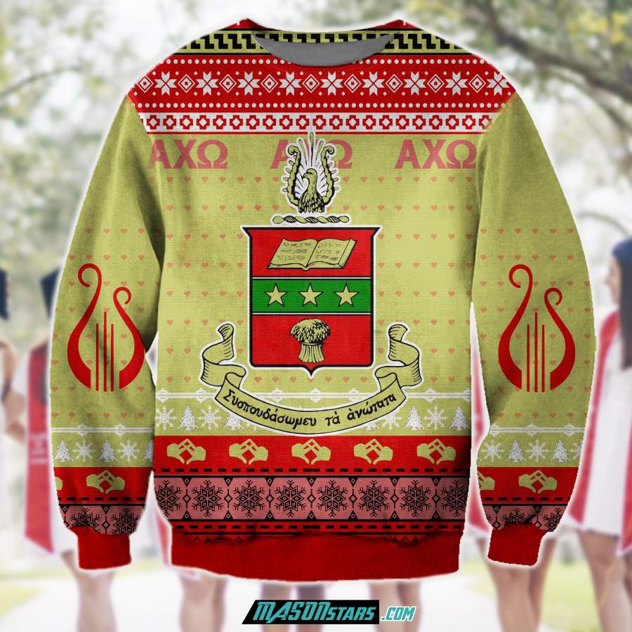 3D ALL OVER PRINT ALPHA CHI OMEGA UGLY CHRISTMAS SWEATER